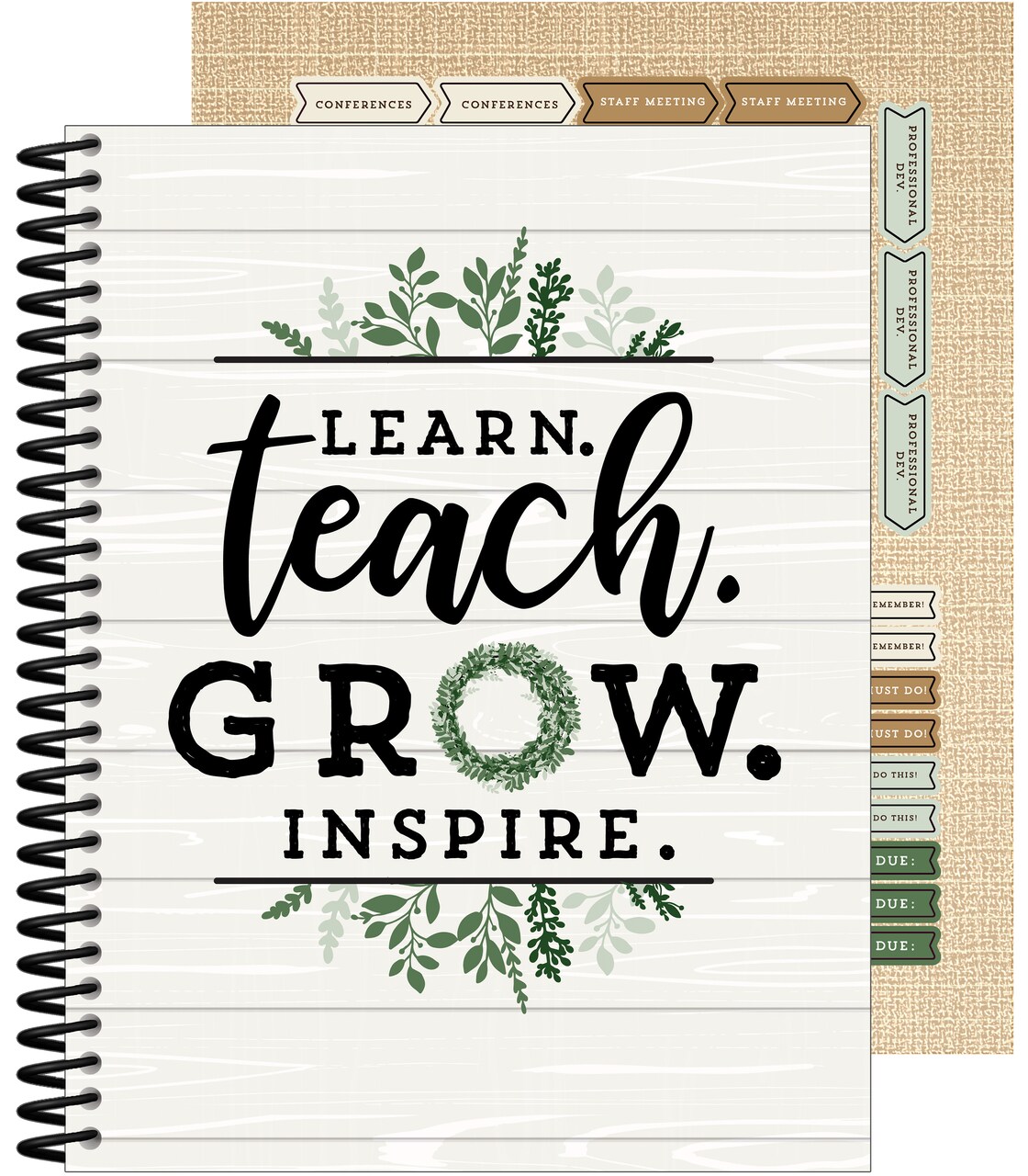 Carson Dellosa Modern Farmhouse Teacher Planner 2025-2026, Undated 8" x 11" Lesson Plan Book With Stickers, Class Schedule, and Weekly Calendar School Supplies, Homeschool and Classroom Must Haves